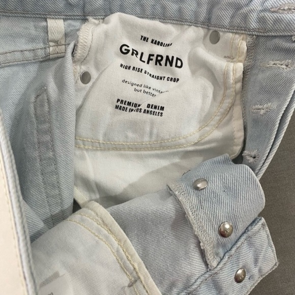 NEW Grlfrnd Jeans Karolina High Rise Straight Crop - Picture 6 of 9